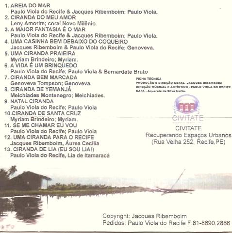 capa traseira do CD Sonho Cirandeiro